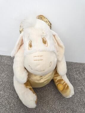 Disney Vintage Plush “Eeyore” the GOLD Donkey Bow, RARE (Large 16 inch)